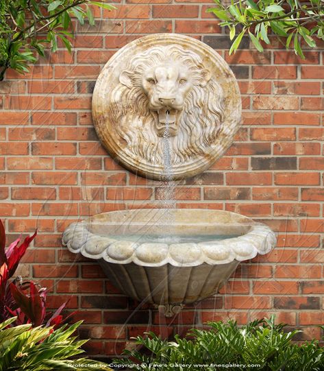 Marble Lion Fountains - Beautiful Designs from the World Leader Lion Fountain, Outdoor Waterfall Fountain, Outdoor Wall Fountains, Marble Fountain, Garden Water Fountains, Indoor Waterfall, Fountain Design, Backyard Water Feature, Tabletop Fountain