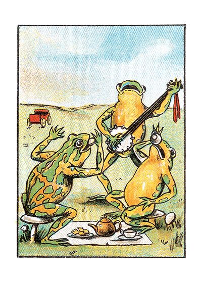 Let Us Contemplate the Sadness of a Banjo-Playing Frog | VoVatia Frog With Banjo, Maynard Dixon, Large Refrigerator, Frog Art, Friend Friendship, Frog And Toad, Refrigerator Magnet, Vintage Postcard, Banjo