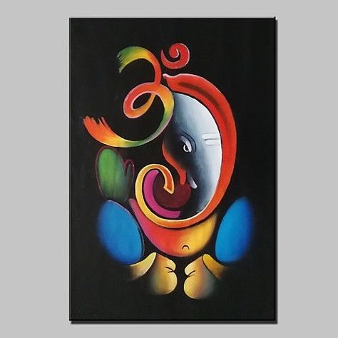 Om Ganesha, Arte Ganesha, Pinturas Art Deco, Ganesh Art Paintings, Modern Art Canvas Painting, Art Deco Paintings, Buddha Art Painting, Ganesh Art, Canvas Drawings