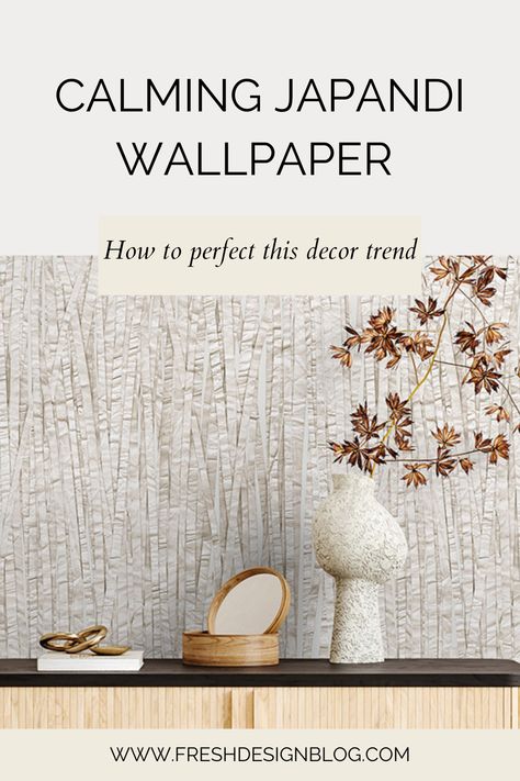 Wallpaper Japandi Style, Japandi Wallpaper Bedroom, Calming Bedroom Wallpaper, Japanese Inspired Wallpaper, Japandi Feature Wall, Japandi Accent Wall, Calm Wallpaper Aesthetic, Japanese Style Wallpaper, Calming Home Decor