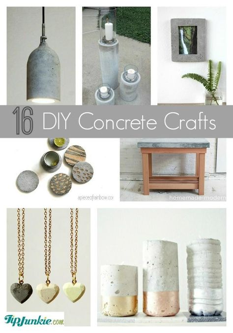 DIY Crafts to Make with Concrete-jpg Homemade Modern, Diy Cement, Arts And Crafts Storage, Arts And Crafts For Adults, Arts And Crafts For Teens, Cement Diy, Concrete Diy Projects, Arts And Crafts House, Sand Crafts