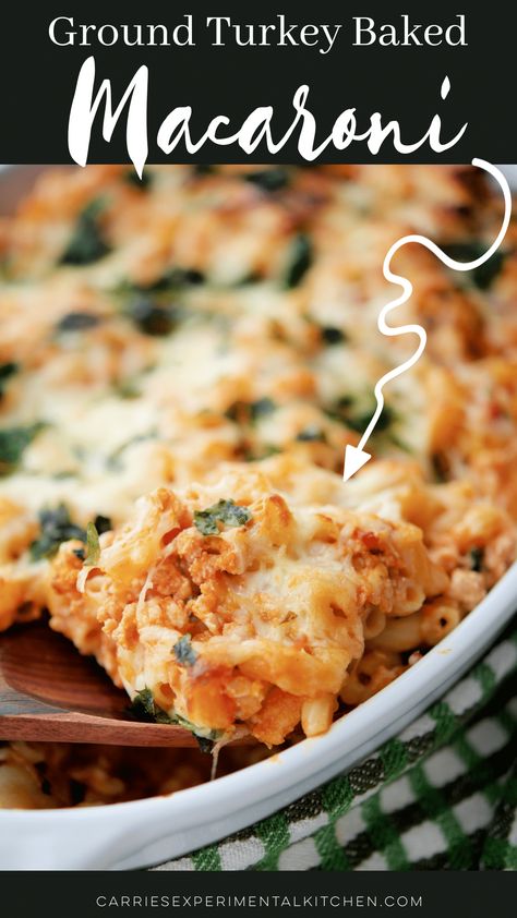 Macaroni combined with extra lean ground turkey, ricotta and mozzarella cheeses, spices and your favorite marinara sauce; then baked until golden brown. Ground Turkey Ricotta Recipes, Turkey Spinach Meatballs, Gluten Free Meatloaf, Turkey Bolognese, Macaroni Pasta, Italian Pasta Recipes, Turkey Meatloaf, Baked Turkey, Baked Macaroni