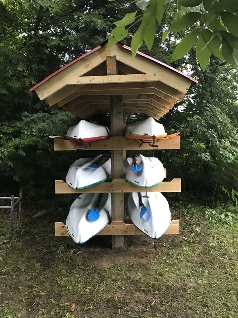 Canoe Stand Storage Racks, Kayak And Canoe Storage, Kayak Storage Racks Outdoor Diy, Diy Paddle Board Rack, Canoe Rack Outdoor, Diy Kayak Storage Rack, Kayak Rack Diy, Diy Kayak Storage, Boat Rack