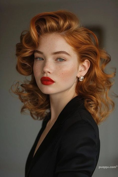 Ginger Vintage Hair, Vintage Haircut Women, Red Hair Woman Over 40, Red Hair Woman, Auburn Hair, Dream Hair, Ginger Hair, Vintage Hairstyles, Hair Dos