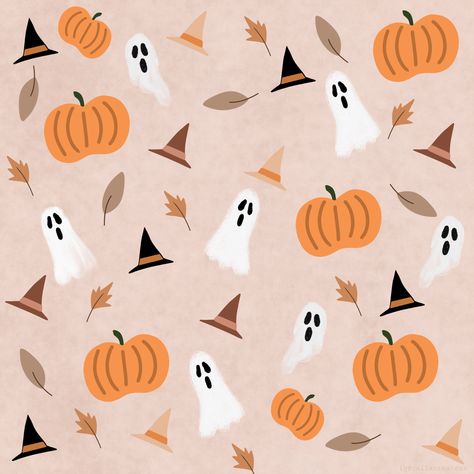 ig @ callacreatess #halloween #spooky #spookyseason #fall #autumn #pumpkin #procreate Preppy Fall Wallpaper, Preppy Wallpapers, Preppy Fall, Wallpaper Cave, Fall Wallpaper, Pumpkins, Ghost, Wallpapers, Halloween