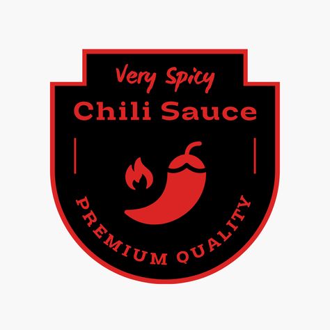 Chili Sauce Logo Template Chili Garlic Logo, Red Chili Sauce, Chili Red, Spicy Chili, Tomato Ketchup, Logo Badge, Red Chili, Chili Sauce, Canva Templates