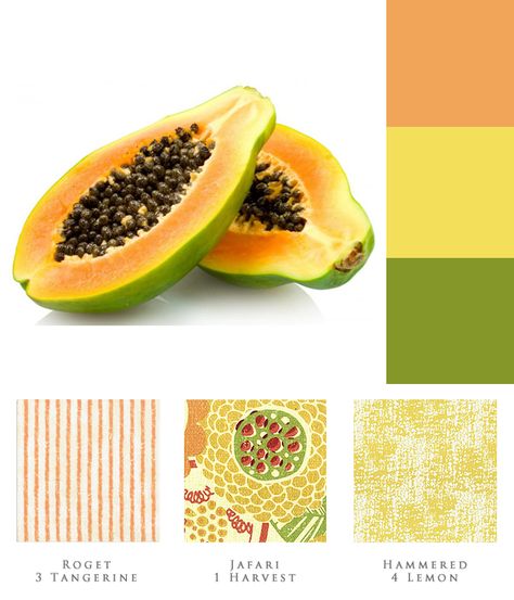 One of two fruits for the month of July is the Papaya. Did you know that the seeds of the fruit resemble peppercorns and are edible. They can be ground up and used as a substitute for black pepper. Papaya Color Palette, Papaya Color, Month Of July, The Fruit, World Of Color, Black Pepper, Papaya, Color Palettes, Color Inspiration