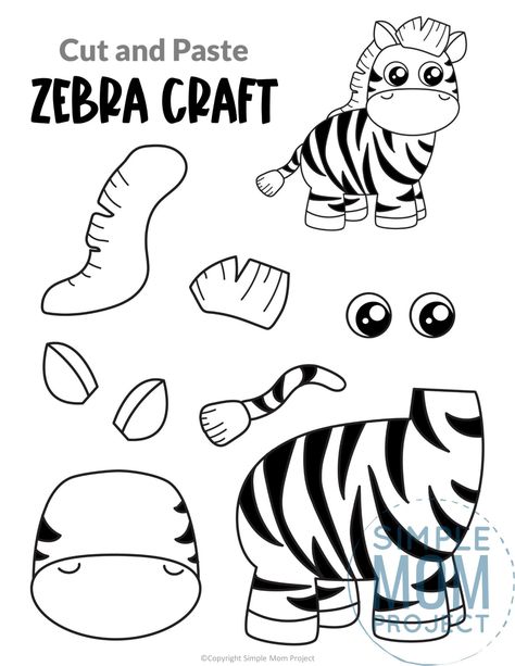 Safari Animal Templates Printable Free, Zebra Crafts For Toddlers, Patron Cake, Homeschooling Lessons, Jungle Animal Crafts, Zebra Craft, Safari Crafts, Jungle Crafts, Zoo Animal Crafts