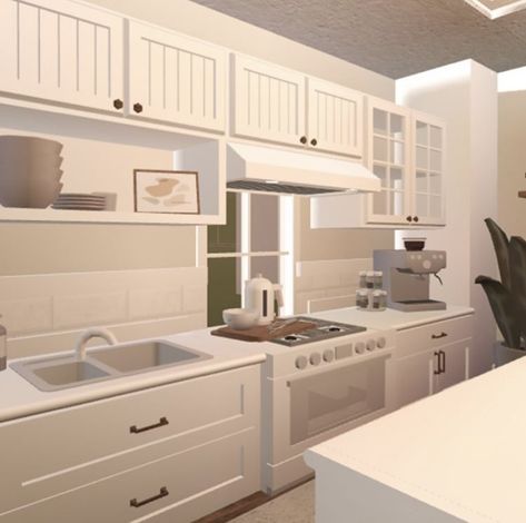 Bloxburg Room Ideas Kitchen, Cocina Bloxburg, Blocksburg Room Ideas￼, Two Story House Design, House Plans With Pictures, Bloxburg Houses, Bloxburg Builds, House Decals, House Decorating Ideas Apartments