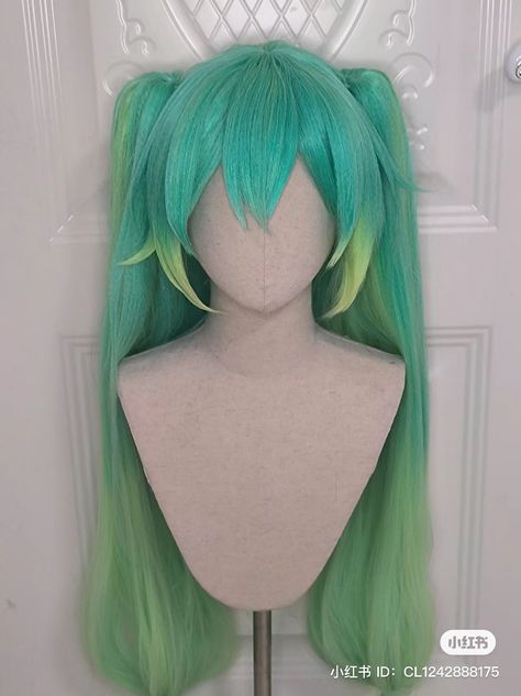 Hastune Miku Wig, Hatsune Miku Hair, Hatsune Miku Wig, Miku Hair, Miku Wig, Neat Hairstyles, Cosplay Miku, Y2k Star, Style Wig