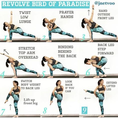 Bird Of Paradise Yoga, Yoga Restorative, Asana Yoga Poses, Twist Yoga, Yoga Goals, Standing Yoga, Asana Yoga, Yoga Flows, Yoga Themes