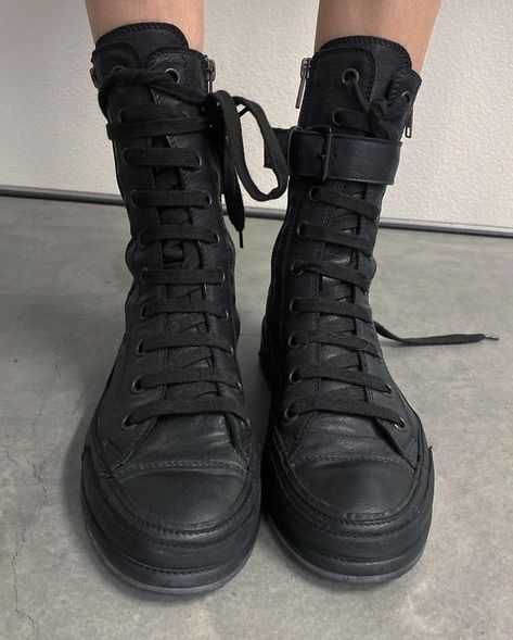 Ann Demeulemeester, Hi Top, Leather Sneakers, Buckle, Boots, Sneakers, Leather, Black