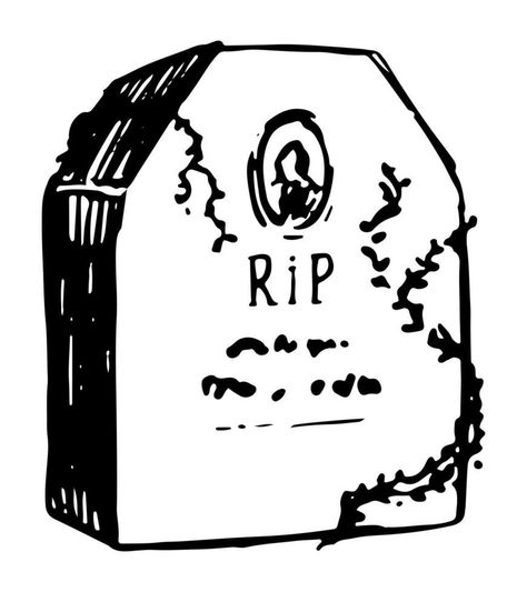 Tombstone old grave, spooky item doodle. Halloween hand drawn vector illustration in retro style. Ink sketch isolated on white. Cute Tombstone Drawing, Headstone Illustration, Grave Doodle, Gravestone Drawing, Hand Drawn Vector Illustrations, Hand Drawn Vector, Ink Sketch, Tombstone, White White