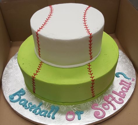 Calumet Bakery Baseball or Softball?  Gender Reveal Cake Softball Gender Reveal, Sports Gender Reveal, Calumet Bakery, Gender Reveal Food, Baseball Gender Reveal, Baby Announcement Ideas, Baby Reveal Cakes, Baseball Cake, Gender Reveal Party Games