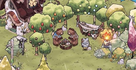 Cozy Grove Game Ideas, Cozy Grove Game Decor, Cozy Grove Game, Cozy Grove, Cozy Gamer, Forest Games, Cozy Games, Geeky Craft, Illustrated Maps