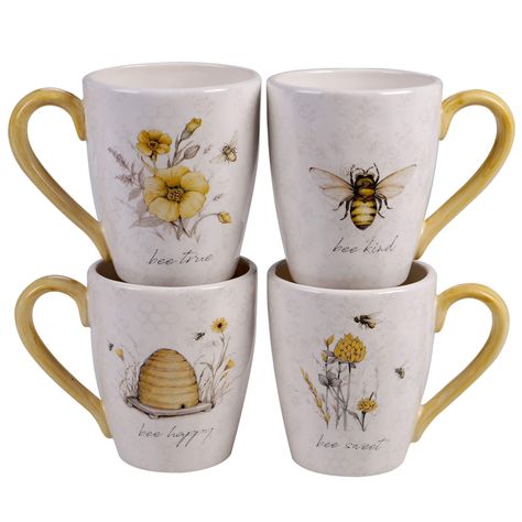 Bee Sweet, Susan Winget, Ice Cream Bowl, Ceramic Dinnerware, Bee Decor, Coffee Mug Sets, Mug Set, Dinner Plate Sets, Cups And Mugs