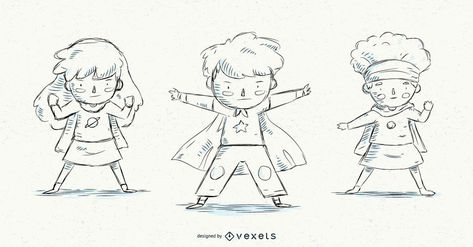 Hand drawn superhero kids set #AD , #sponsored, #AD, #drawn, #set, #kids, #Hand Superhero Illustration, Chibi Superhero, Hero Illustration, Superhero Sketches, Hero Pose, Children's Book Characters, Brave Kids, Superhero Cartoon, Kids Hero