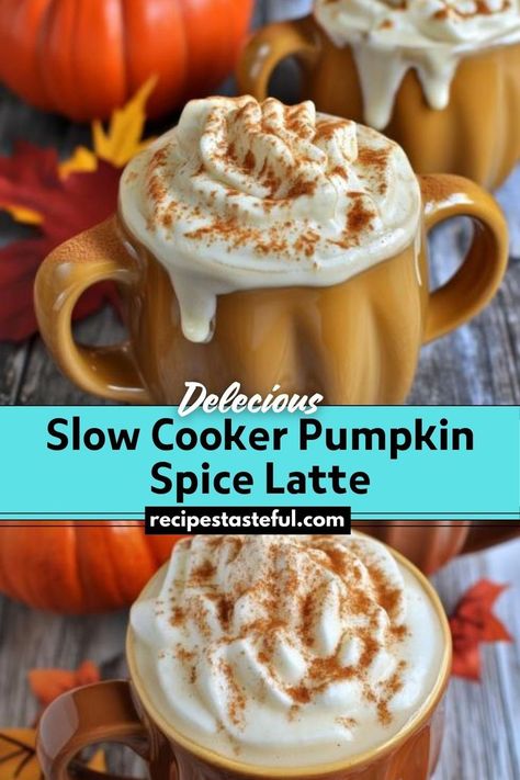 A warm, rich, and cozy pumpkin spice latte made in a slow cooker, perfect for fall gatherings or a delightful treat for yourself. Pumpkin Spice Latte Recipe, Slow Cooker Pumpkin, Spice Coffee, Cinnamon Coffee, Pumpkin Spice Coffee, Pumpkin Pie Spice, Wholesome Food, Pumpkin Spice Latte, Pumpkin Puree