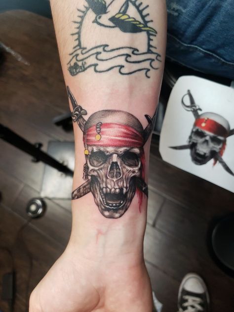 Pirates Of The Caribbean Sleeve Tattoo, Pirates If The Caribbean Tattoo, Pirates Of Caribbean Tattoo, Jar Of Dirt Tattoo, Small Pirates Of The Caribbean Tattoo, Pirate Tattoo For Men, Pirates Of The Carribean Tattoos, Caribbean Tattoos, Pirate Hat Tattoo