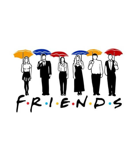 Friends Umbrella, Tattoo Tv Shows, Umbrella Drawing, Friends Sketch, Friends Poster, Friends Series, Umbrella Designs, Friends Wallpaper, Friends Party