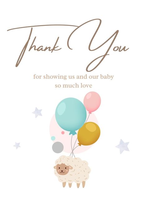 Free printable baby shower thank you card templates  Canva Thank You Card Wording, Thank You Note Template, Baby Lamb Baby Shower, Thank You Template, Free Baby Shower, Thank You Card Design, Salon Business Cards, Baby Shower Templates, Unicorn Baby Shower