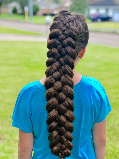 5 Strand Dutch Braid Big Braid Hairstyles, One Big Braid, One Long Braid, 5 Strand Dutch Braid, 3d Braid, Five Strand Braid, Thick Braids, Big Braid, Dutch Braid Styles