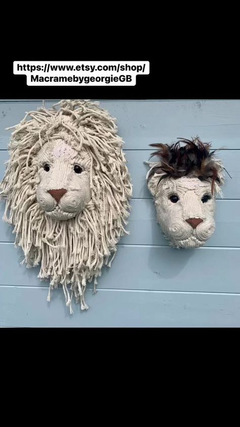 Narnia Aslan, Macrame Animals, Taxidermy For Sale, Faux Taxidermy, Class Projects, Boho Diy, Animal Heads, Lion Head, Narnia