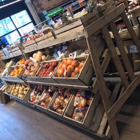 Crate Retail Display, Deli Display, Bulk Store, Vegetable Rack, Fuel Station, Shop Shelving, Vegetable Shop, Supermarket Design, Norfolk Coast