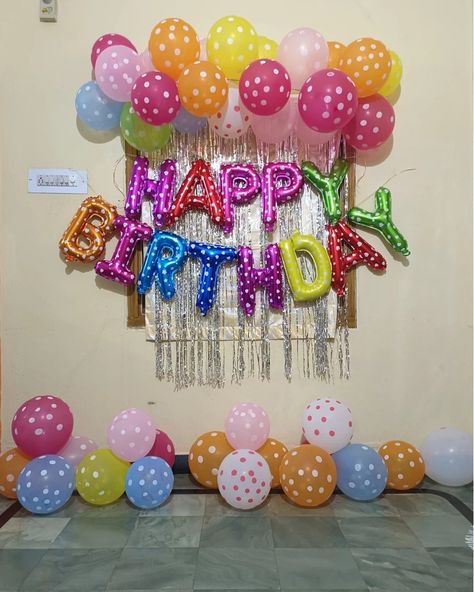 Multicolor Happy Birthday Decoration Kit @ just ₹ 249/-, 1 set of Multicolor 13Pcs "Happy Birthday" alphabet foil balloons and 50Pcs Polka Dot Balloon Set with 2Pcs Silver Curtain and 1 Pc Ribbon for Birthday Theme Decorations Items Combo with Helium Letters Foil Balloon Banner, Latex Metallic Balloons Balloon 🆓 Free Home Delivery** 📦 Cash on Delivery Available*** ⏱ Same Day Delivery Available*** DM for More details #birthdaydecoration #instagram #youtube #twitter #viralreel #love #instag... Multicolor Balloon Decorations, Decorations Items, Happy Birthday Decoration, Birthday Theme Decoration, Silver Curtains, Polka Dot Balloons, Metallic Balloons, Balloon Banner, Birthday Decoration