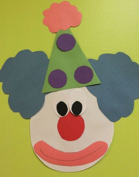 clown face craft | Crafts and Worksheets for Preschool,Toddler and Kindergarten Clown Art Preschool, Circus Art For Preschool, Under The Big Top Theme Preschool, Preschool Circus Crafts, Circus Preschool, Circus Crafts Preschool, Kindergarten Prep Activities, Circus Week, Preschool Circus