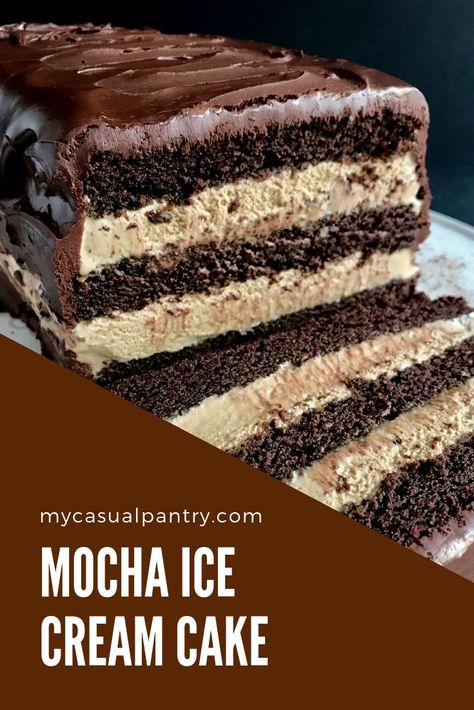 Coffee Ice Cream Cake Recipe, Homemade Coffee Ice Cream, Coffee Ice Cream Cake, Mocha Ice Cream, Coffee Flavored Ice Cream, Summertime Desserts, Crumb Cakes, Paris Bakery, Homemade Ice Cream Cake