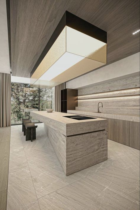 Kitchen Minimal, Luxurious Kitchens, Cozy Window Seat, Counter Island, Kitchen Showroom, Counter Design, Kitchen Concepts, 아파트 인테리어, House Design Kitchen