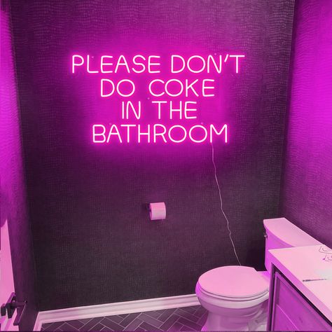 Bathroom Neon Sign, Ideas Decorar Habitacion, Future Apartment Decor, Fairy String Lights, Bathroom Signs, Custom Neon, String Lights Outdoor, Bar Accessories, Party Signs