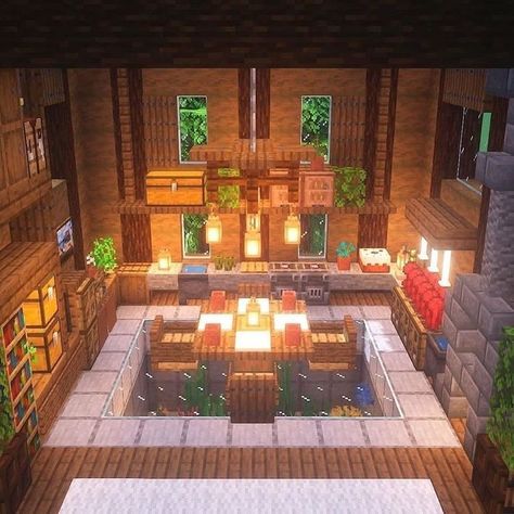 Minecraft Kitchens, Interior Minecraft, Minecraft Shops, Modern Minecraft Houses, Dining Room Interior Design, Dining Room Interior, Minecraft Interior, Minecraft Structures, Minecraft Interior Design