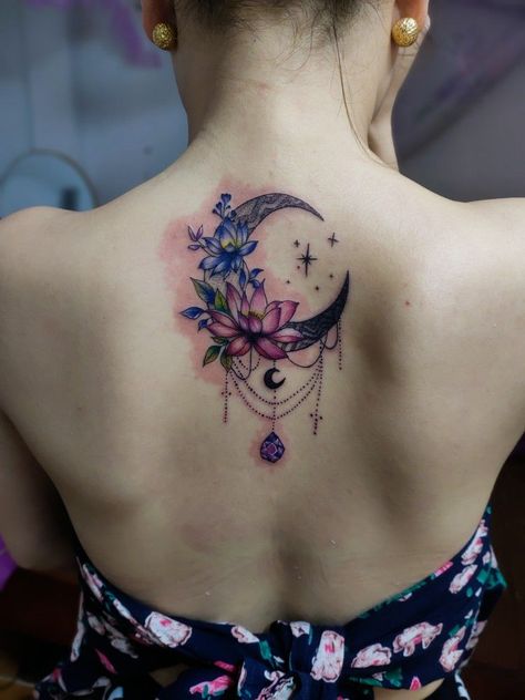 Hand Tattoo Cover Up, Celestial Tattoos, Upper Back Tattoo, Gemini Color, Violet Moon, Tattoo Mini, Upper Back Tattoos, Aquarius Tattoo, Gemini Tattoo