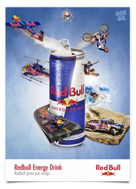 RED BULL by NOXBIL , via Behance Redbull Energy Drink, Hoco Poster Ideas, Red Bull Design, Red Bull Drinks, Mr Cat, Sneaker Posters, Bull Art, Bull Design, Protest Art