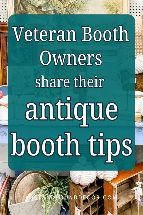 If you're wanting practical advice on how to grow your vintage booth business, this post is for you! Veteran antique booth sellers share all their best tips, from pricing to staging, to working with mall owners. There's so much here in this post to help you get more out of your antique booth. Save to share with all of your booth selling friends! Antique Booth Name Ideas, Resale Booth Display Ideas, Antique Booth Displays Inspiration, Antique Booth Ideas Staging, Thrift Business, Antique Booth Design, Vintage Booth Display Ideas, Booth Display Ideas Diy, Antique Shop Display