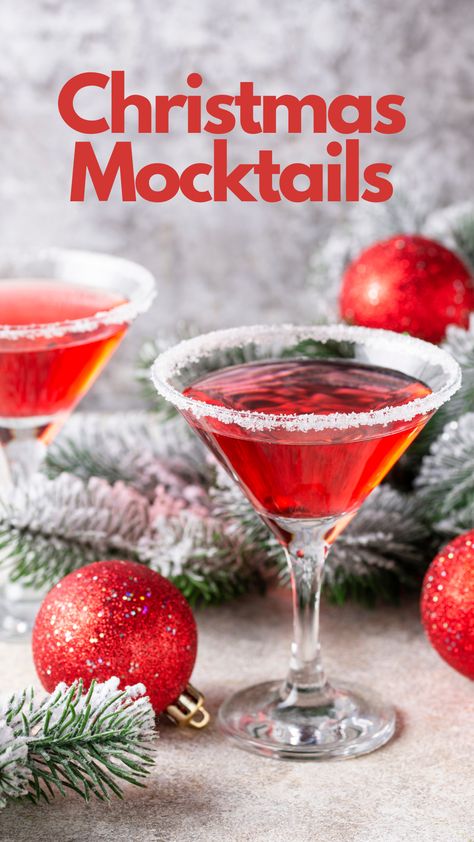 Christmas Mocktails Sparkly Mocktails, Christmas Mocktail Recipes, Christmas Mocktail, Christmas Drinks Nonalcoholic, Holiday Mocktail, Christmas Mocktails, Drinks To Make, Mocktail Drinks, Iced Coffee Drinks