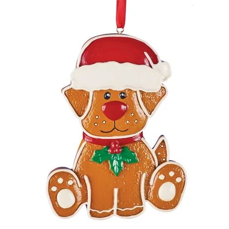 Adorable Holiday Gingerbread Dog Ornament | Collections Etc. Gingerbread Ball Ornaments, Ginger Bread Ornament, Gingerbread Cookies Ornaments, Handmade Gingerbread Ornament, Ornament Gingerbread Cookie, Cat Applique, Holiday Door, Collections Etc, Cat Ornament