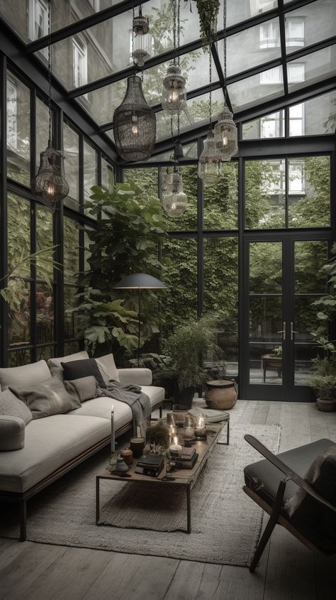 Patio Design Ideas, Sunroom Designs, Patio Inspiration, House Extension Design, Glass Room, Casa Vintage, Glass Walls, Outdoor Living Patio, Patio Interior