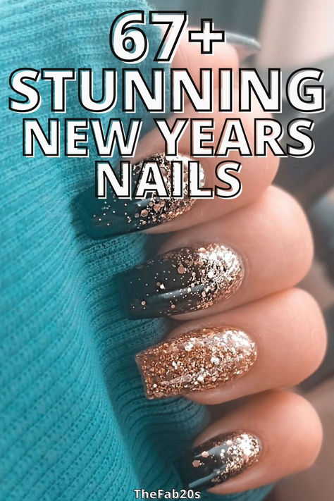 New Years Nails Sparkle Nail Designs, January Nail Designs, Nye Nails, New Years Nails, New Years Nail Art, New Years Nail Designs, New Years Eve Nails, S Nails, Magic Nails