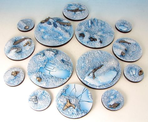 Snow Bases Warhammer, Warhammer 40k Necrons, Dnd Minis, Warhammer Terrain, Miniature Bases, Warhammer Paint, Dnd Miniatures, Space Wolves, Wargaming Terrain