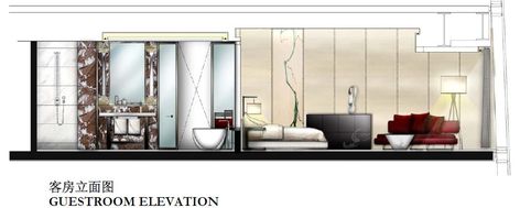 Guestroom elevation sketch for Four Seasons Guangzhou, designed by HBA/Hirsch Bedner Associates. Interior Elevation Rendering, Hyperloop Design, Hotel Elevation, Elevation Sketch, Interior Presentation, Elevation Drawing, Interior Architecture Drawing, Interior Design Drawings, Hotel Plan