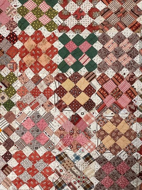 American Antiques, Nine Patch, Vintage Patches, Crib Quilt, Antique Textiles, Cotton Fabrics, Little House, Quilt Making, Antique Vintage