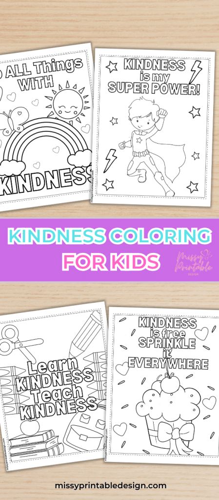 Free Printable Kindness Coloring Pages for Kids - MissyPrintableDesign Kindness Crafts For Kindergarten, Free Kindness Printables, Kindness Bookmarks Free Printable, Kindness Cards Printable Free, Act Of Kindness Ideas For Kids, Kindness Coloring Pages Free Printable, Kindness Worksheets For Kids, World Kindness Day Activities Kids, Kindness Preschool Activities