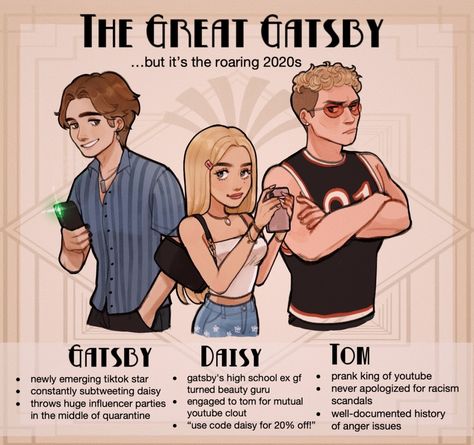 Daisy And Gatsby, Modern Gatsby, Writer Humor, Ex Gf, Literature Humor, Sparks Joy, The Great Gatsby, Literature Art, Rich People