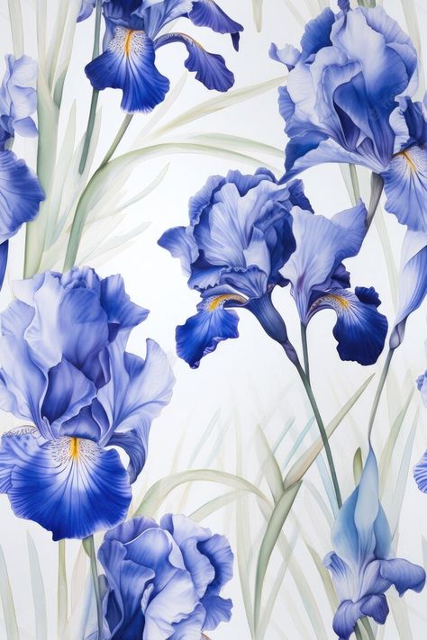 Blue Iris Flowers, Graphic Design Posters Layout, Watercolor Flowers Pattern, Iphone Wallpaper Glitter, Flower Painting Canvas, Large Floral Print, Watercolor Floral Print, Flower Pattern Design, Abstract Art Wallpaper