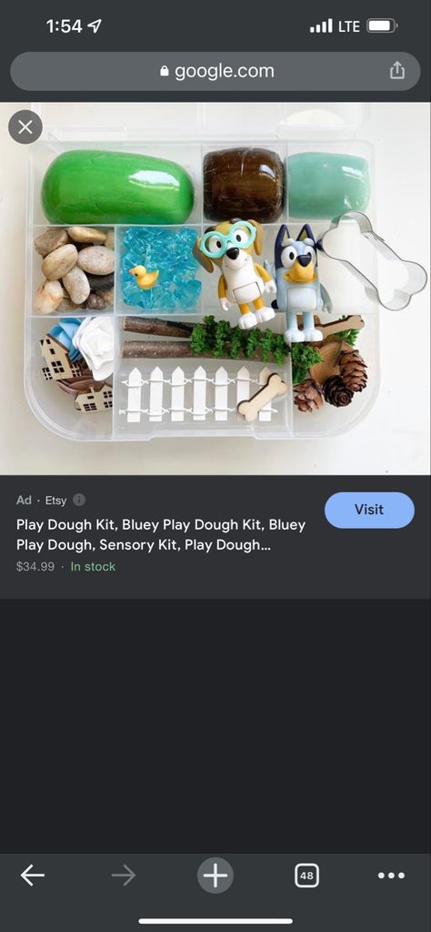 Fishing lure box, bluey figures, play dough, and other fun trinkets from hobby lobby. Birthday Playdough Kit, Bluey Play Dough, Bluey Figures, Fun Trinkets, Play Doh Kits, Sensory Kits, Playdough Activities, Montessori Learning, Playdough Kits