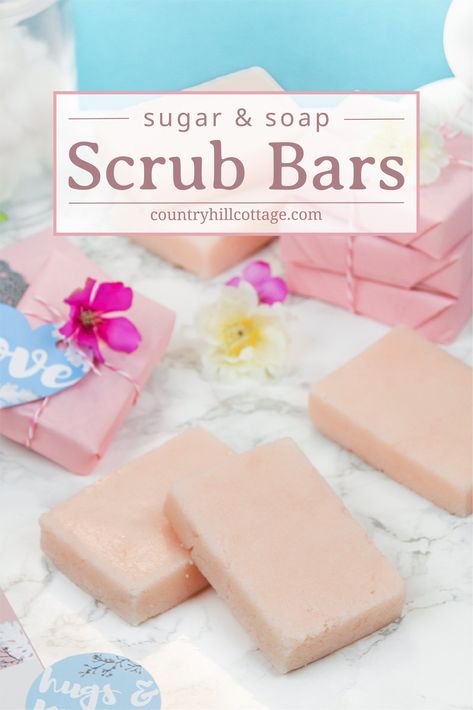 Spa Diy Gifts, Diy Scrub Bars, Hand Scrub Homemade, Scrub Bars, Scrub Soap Bars, Soap Scrub, Sugar Soap, Diy Soaps, Homemade Scrub