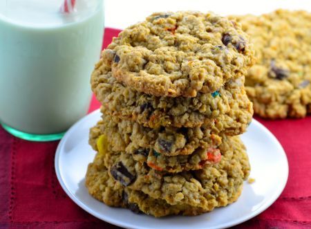 Paula Deen's Monster Cookies Paula Deen Monster Cookie Recipe, Leftover Halloween Candy Recipes, Halloween Candy Recipes, Sugar Cookies From Scratch, Monster Cookies Recipe, Paula Dean, Cookie Recipes From Scratch, Leftover Halloween Candy, Paula Deen Recipes